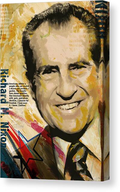 Richard Nixon Canvas Art Print by Corporate Art Task Force