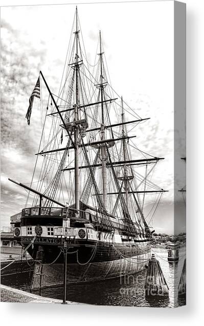 Historic Sailing Ship in Harbor Canvas Print