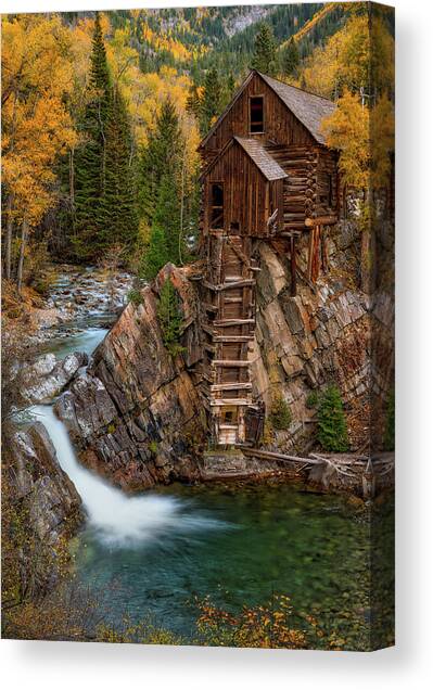 Mill in the Mountains Canvas Art Print by Darren White