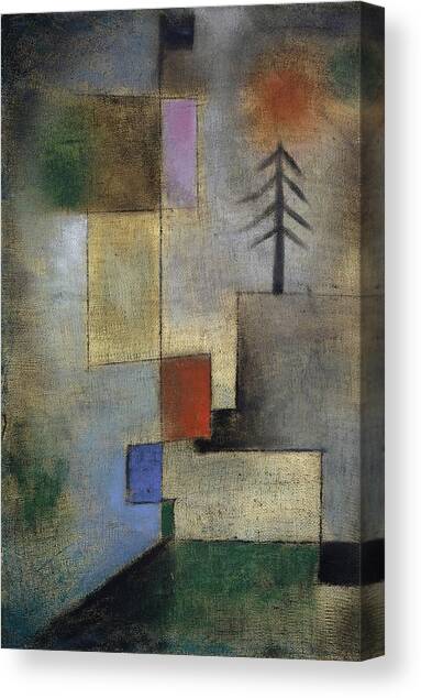 Small Picture Of Fir Trees Canvas Art Print by Paul Klee