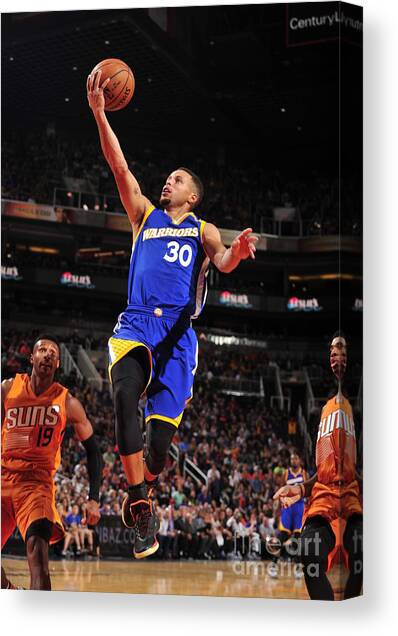 Stephen Curry #1 Canvas Art Print by Barry Gossage