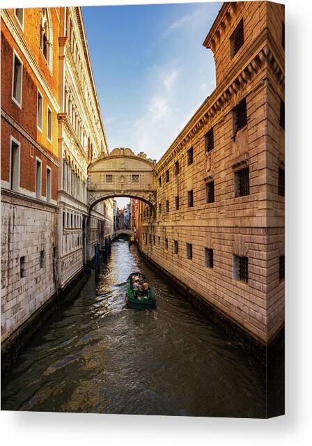 Bridge of Sighs in Venice #2 Canvas Art Print by Ian Middleton
