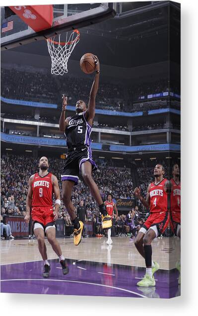 De'aaron Fox #66 Canvas Art Print by Rocky Widner
