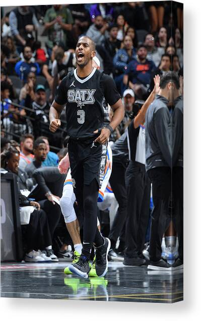 Chris Paul #9 Canvas Art Print by Michael Gonzales