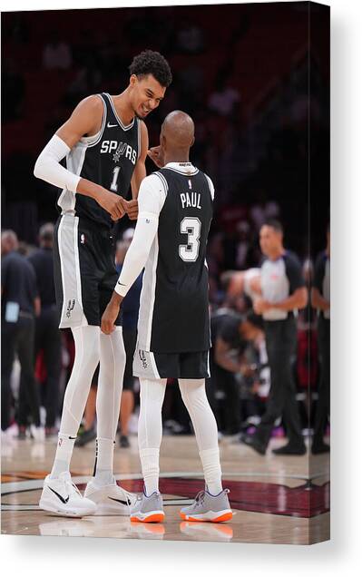 Chris Paul and Victor Wembanyama Canvas Art Print by Jesse D. Garrabrant