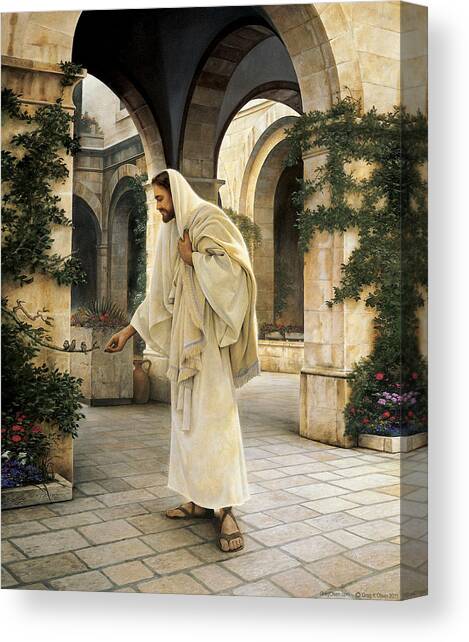 In His Constant Care #1 Canvas Art Print by Greg Olsen