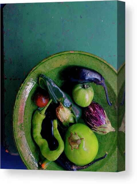A Plate Of Vegetables Canvas Art Print by Romulo Yanes