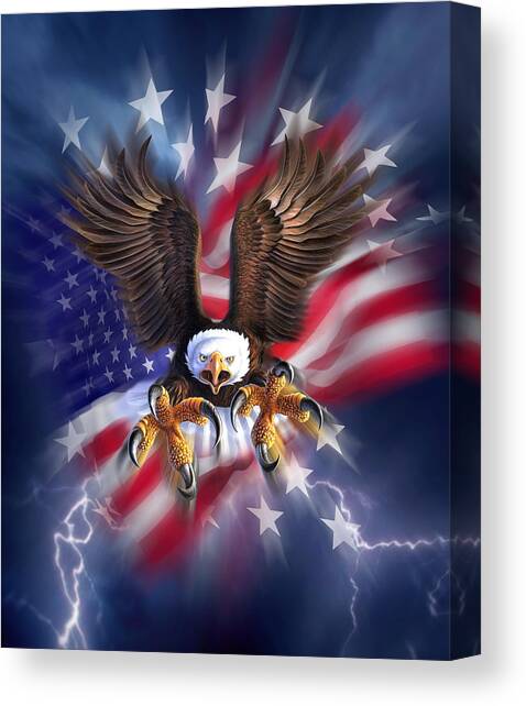 Eagle Burst Canvas Art Print by Jerry LoFaro