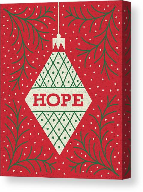 Jolly Holiday Ornaments Hope Canvas Art Print by Michael Mullan