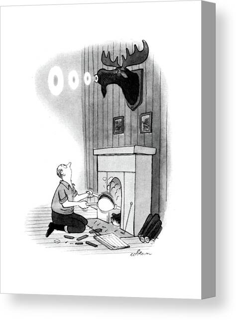 New Yorker December 13th, 1947 Canvas Art Print by Sam Cobean