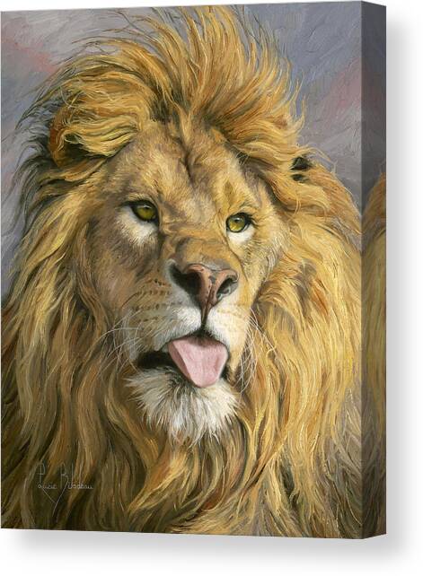 Lion with Tongue Out Canvas Print