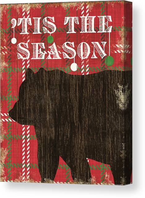 Simple Living Holiday Bear Canvas Art Print by Michael Mullan