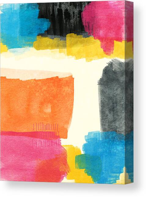 Spring Forward- Colorful Abstract Painting Canvas Art Print by Linda Woods