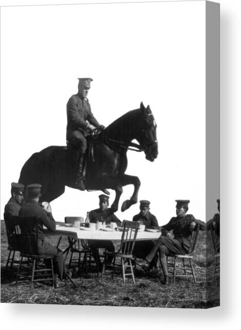 Us Army Horse Stunts, 20th Century Canvas Art Print by Science Source