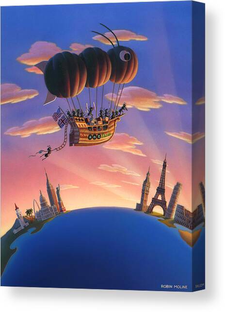 Ant Airship  Canvas Art Print by Robin Moline