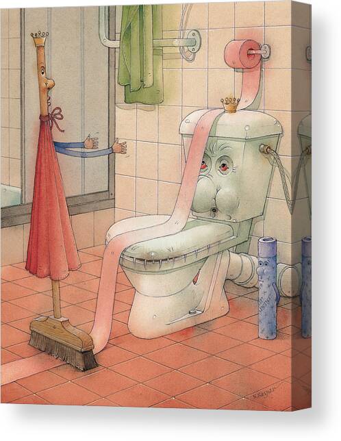 WC Story Canvas Art Print by Kestutis Kasparavicius