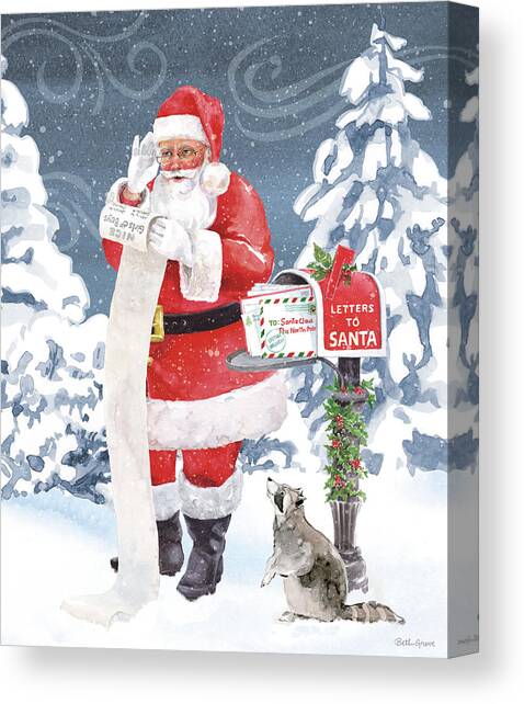 Santas List IIi Canvas Art Print by Beth Grove