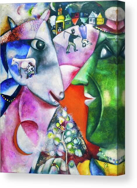 I and the Village by Marc Chagall 1911 #1 Canvas Art Print by Marc chagall