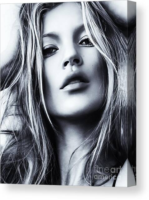 Kate Moss - Model Canvas Art Print by Gallery Twenty Seven