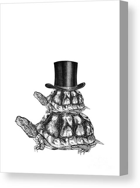 Turtle Stack Canvas Art Print by Madame Memento