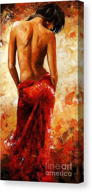 Lady in red 27 Canvas Art Print by Emerico Imre Toth