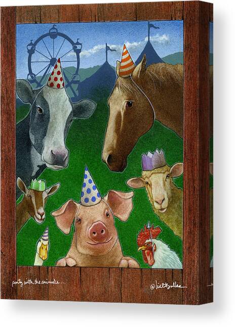 Party With The Animals... #2 Canvas Art Print by Will Bullas