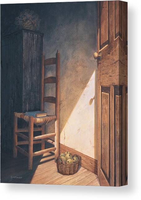 Sunlit Corner with Chair and Basket Canvas Print