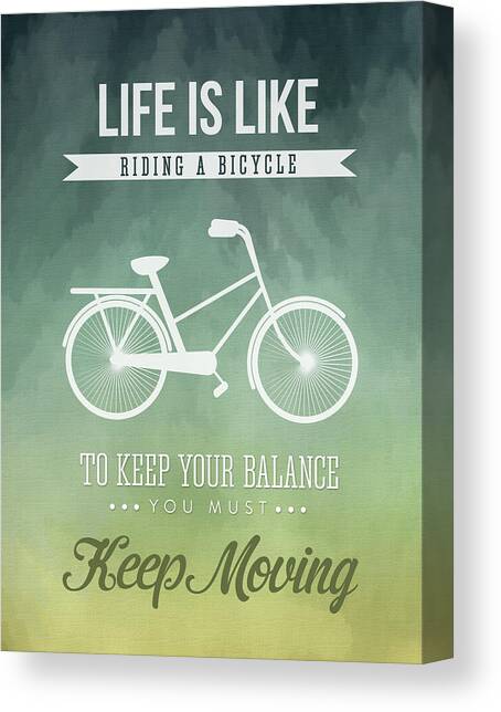 Life is like riding a bicyle Canvas Art Print by Aged Pixel