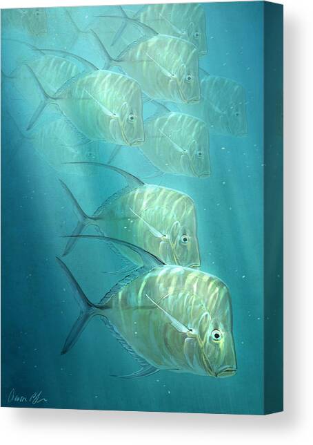 School of Fish in Ocean Canvas Print