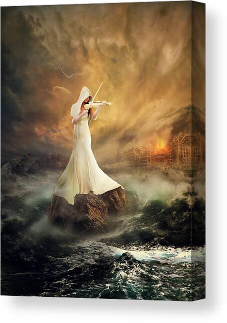 Rhythm Of The Storms Canvas Art Print by Rooswandy Juniawan