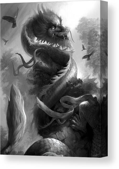 Majestic Dragon in Flight Canvas Print