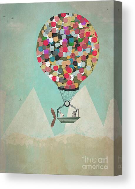 Colorful Hot Air Balloon Adventure Canvas Print