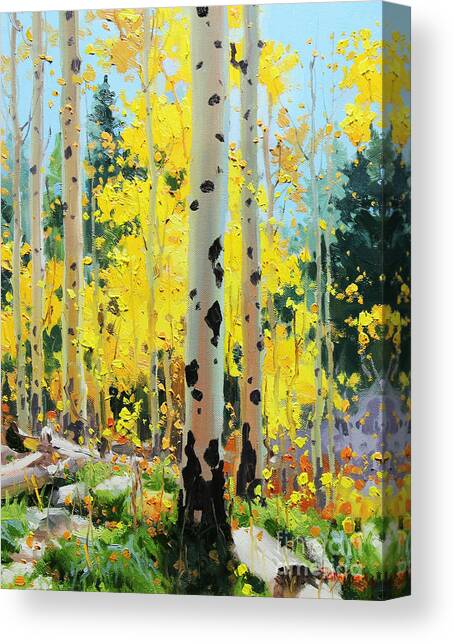 Vibrant Autumn Forest Scene Canvas Print