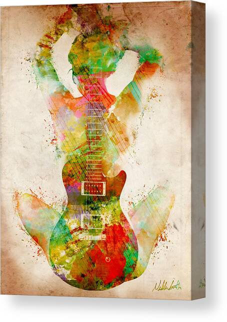 Musical Musician Guitar Road Red SINGLE CANVAS WALL ART Picture Print VA 