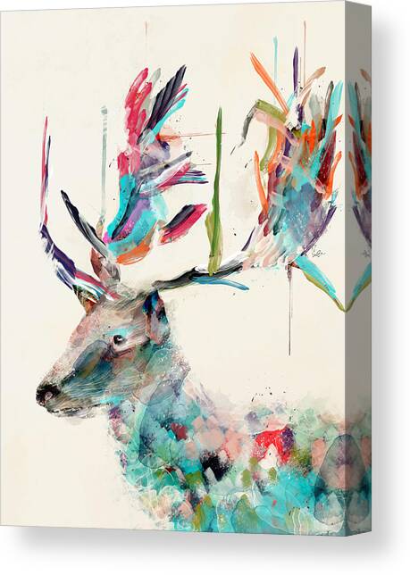Colorful Abstract Deer Canvas Print