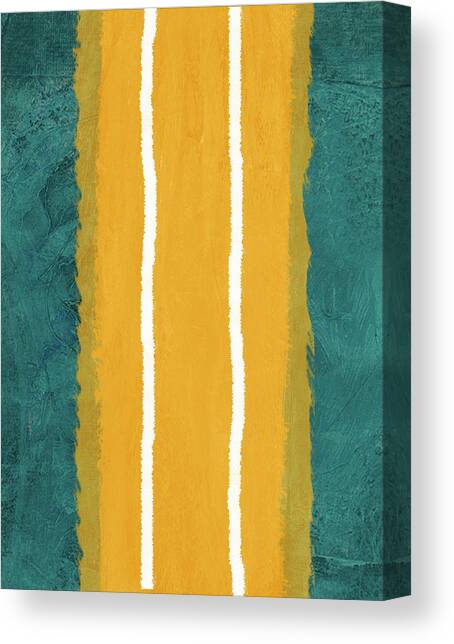 Green and Yellow Abstract Theme II Canvas Art Print by Naxart Studio