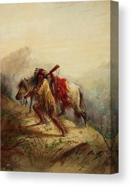 The Scalplock #10 Canvas Art Print by Alfred Jacob Miller