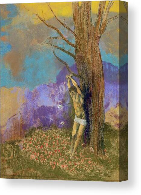 Saint Sebastien Canvas Art Print by Odilon Redon