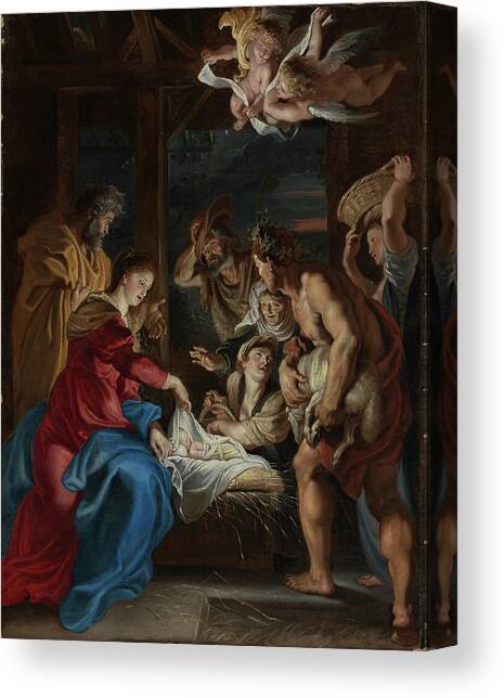 The Adoration of the Shepherds 1609 Canvas Art Print by Peter Paul Rubens