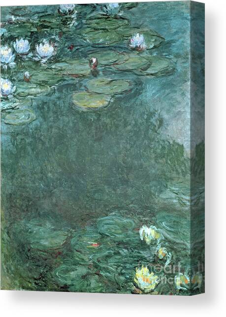 Water-Lilies by Claude Monet, oil on canvas Canvas Art Print by Claude Monet