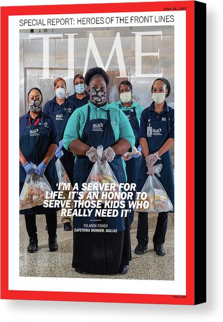 Heroes Of The Front Lines Time Cover #2 Canvas Art Print by Photograph by Elizabeth Bick for TIME