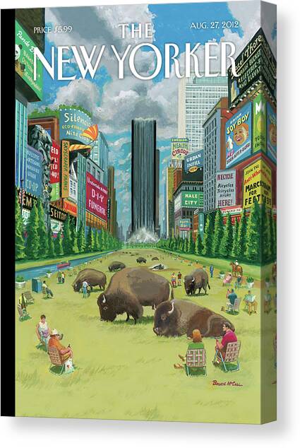 A Greener, Greater New York Canvas Art Print by Bruce McCall