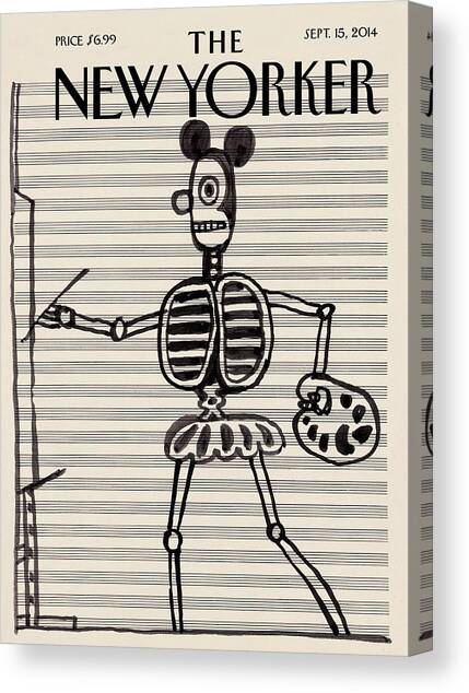 Quirky Skeleton with a Palette Canvas Print