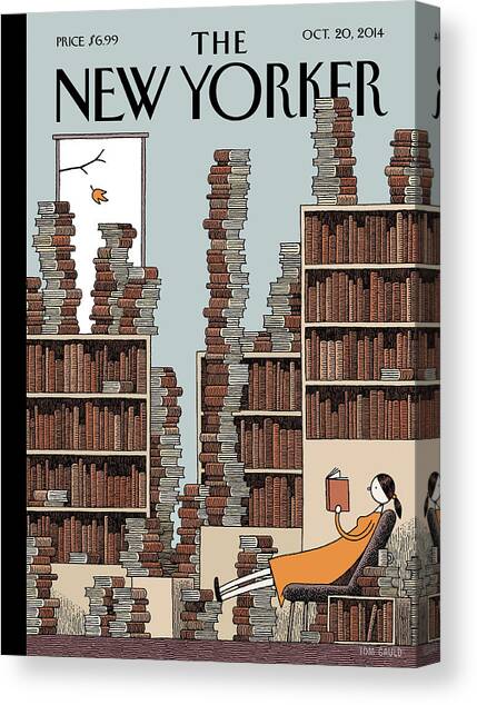 Fall Library Canvas Art Print by Tom Gauld