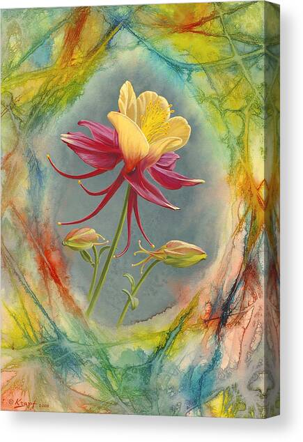 'Columbine in Abstract' Canvas Art Print by Paul Krapf