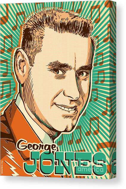 George Jones Pop Art Portrait Canvas Print