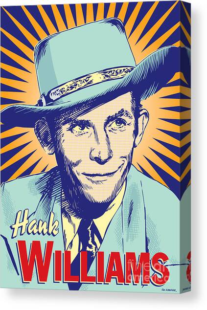 Hank Williams Retro Portrait Canvas Print