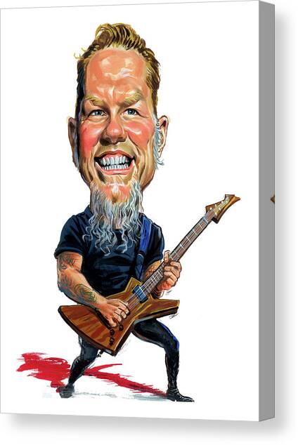 JAMES HETFIELD METALLICA WITH CHARCOAL SOFT PASTEL PAINT PRINT ON FRAMED CANVAS