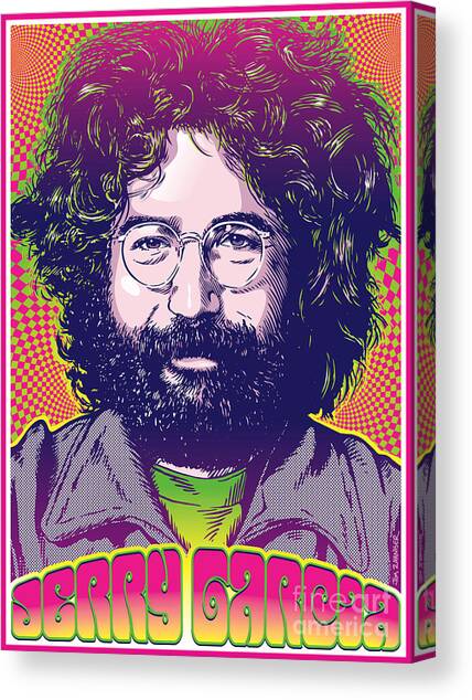 Jerry Garcia Psychedelic Portrait Canvas Print