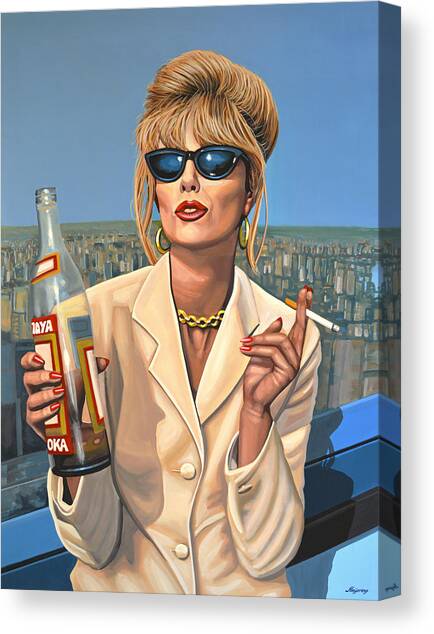 Joanna Lumley as Patsy Stone Canvas Art Print by Paul Meijering